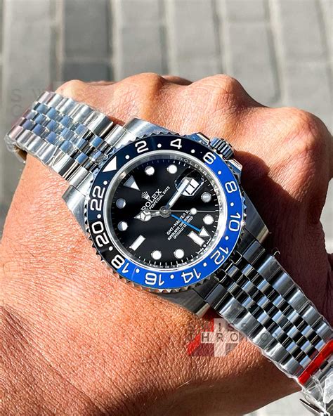 rolex batman gmt master|Rolex gmt Batman jubilee.